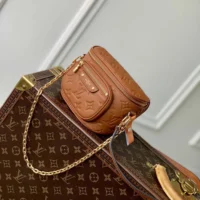 Louis Vuitton LV Women Mini Bumbag in Cowhide-leather Trim-Brown M12753 (1)