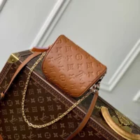 Louis Vuitton LV Women Mini Bumbag in Cowhide-leather Trim-Brown M12753 (1)