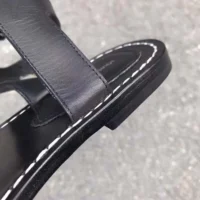 Louis Vuitton LV Women Black Leather and Monogram Canvas Gladiator Sandals (1)
